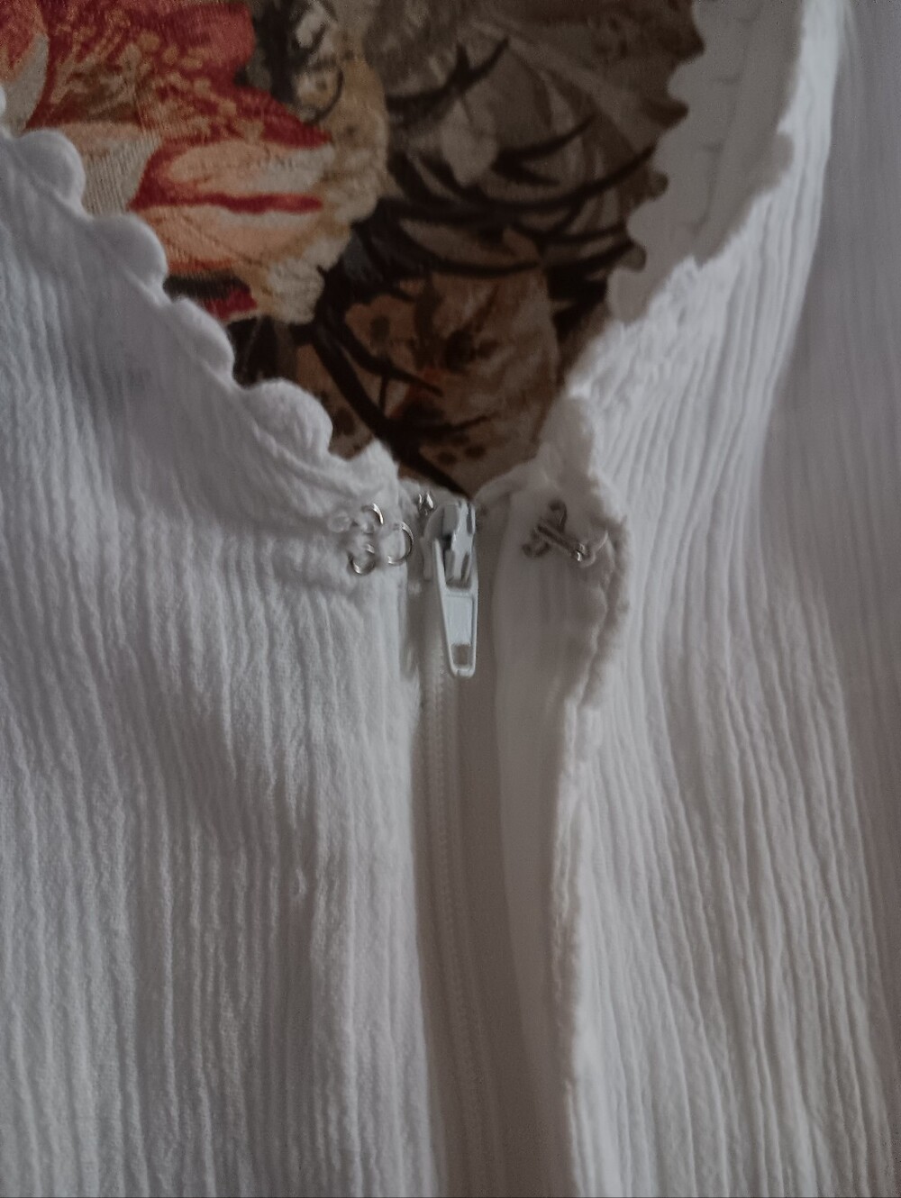 White Maxi Dress with Lace Trim - Women - Picture 3 of 4